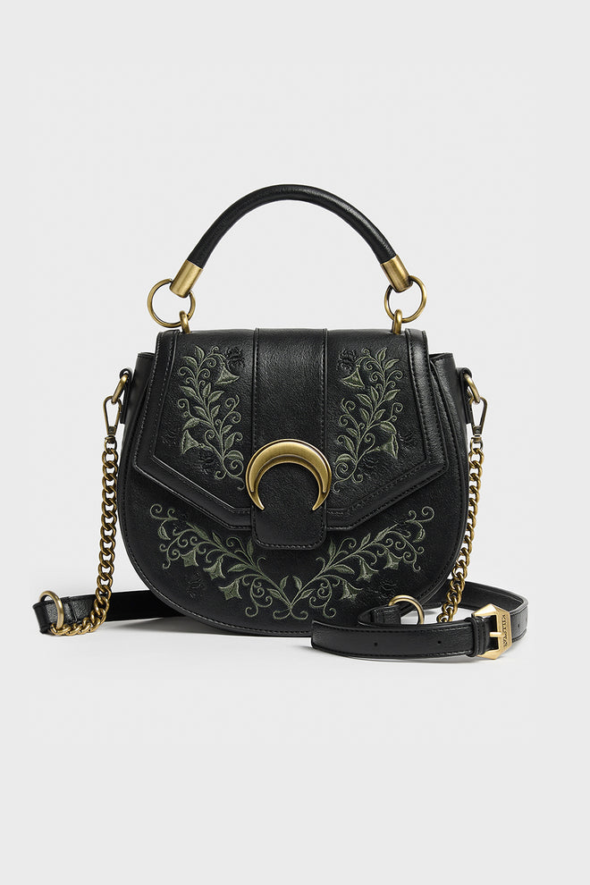 Lunar Fern Embroidered Handbag