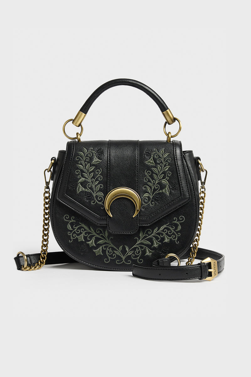 Lunar Fern Embroidered Handbag