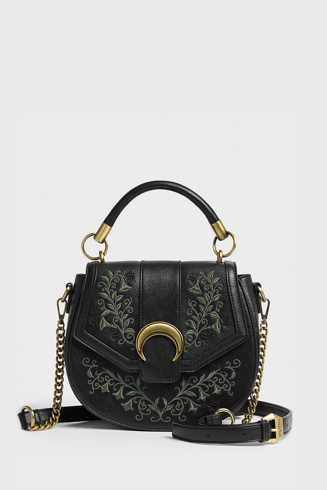 Lunar Fern Embroidered Handbag