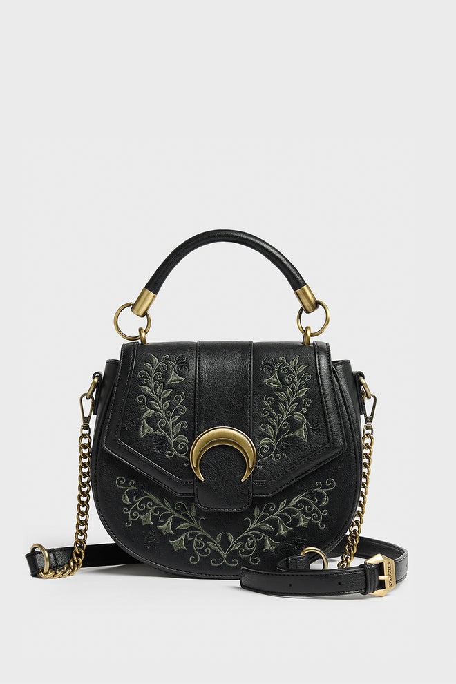 Lunar Fern Embroidered Handbag