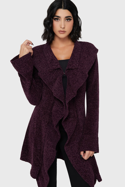 Lunar Owl Cardigan [Purple]