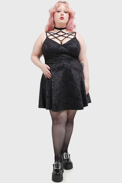 Magica Skater Dress BLACK LILY PLUS Killstar