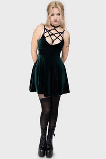 killstar green dress Killstar Grim ferns midi green dress size XXL