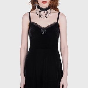 Moonstruck Velvet Skater Dress [B]