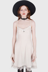 Moonstruck Velvet Skater Dress [Ivory]