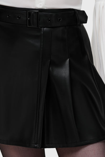 Noir Half Pleat Mini Skirt