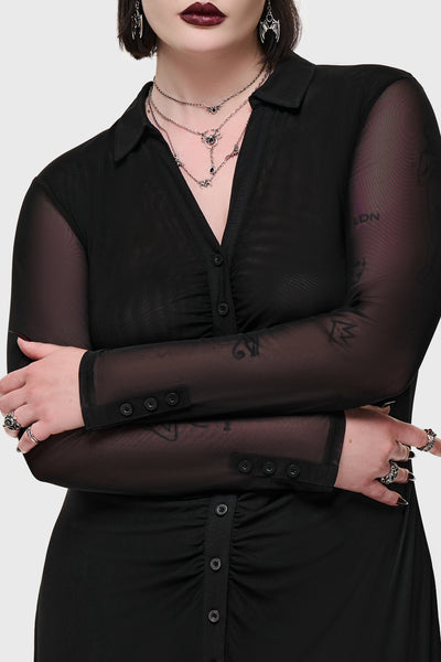 Noir Ruin Mesh Maxi Dress