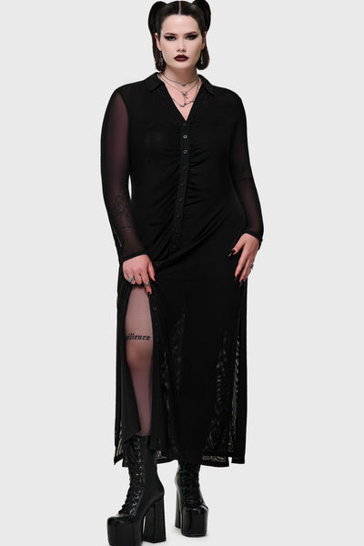 Noir Ruin Mesh Maxi Dress