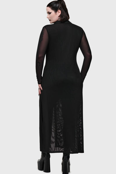 Noir Ruin Mesh Maxi Dress