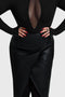Noir Ruin Split Midi Skirt