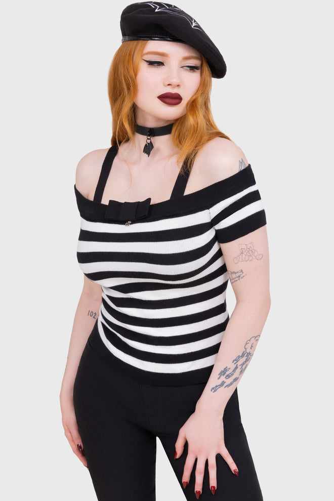 Noir Nancy Bardot Sweater