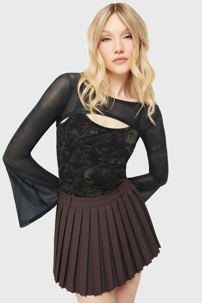 Nightshade's Curse Mini Skirt [BROWN]