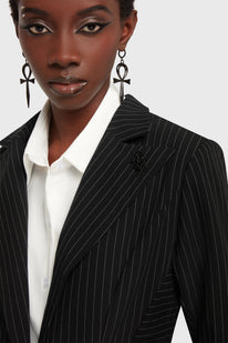 Oblivienne Jacket [Black Pinstripe]