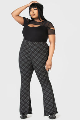 MakeMeChic Women's Plus Size High Waist Flare Pants Bell Bottom Pants Yoga  Pants Black 0XL at  Women's Clothing store