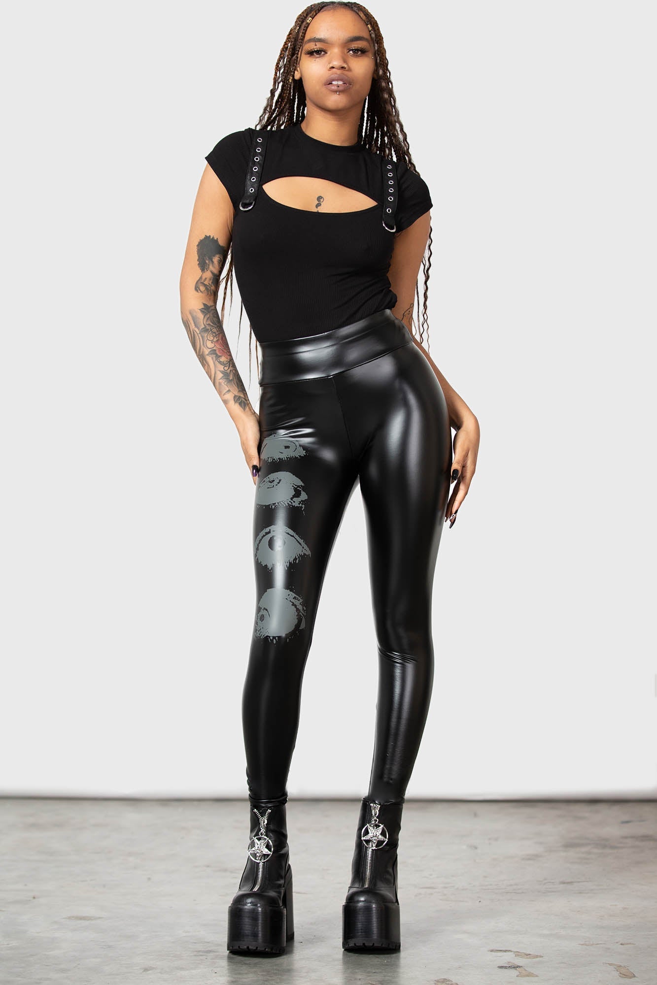 Imperial Shop Online Cropped high-waisted faux leather straight-leg trousers  Official website