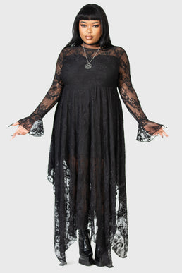 Plus Size Dresses For Women Lace Panel Empire Waist Gothic Dresses Plus Size  