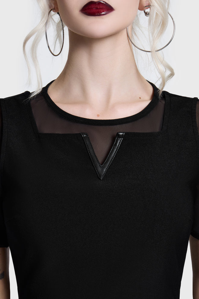 Shadow V Neck Skater Dress