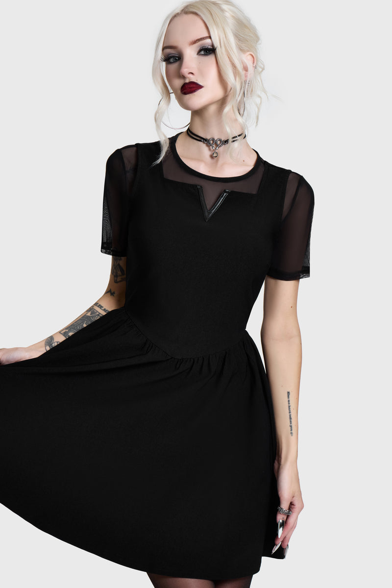Shadow V Neck Skater Dress