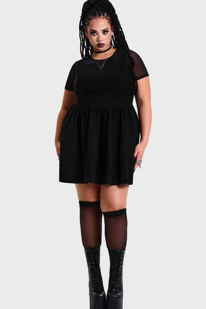 Shadow V Neck Skater Dress