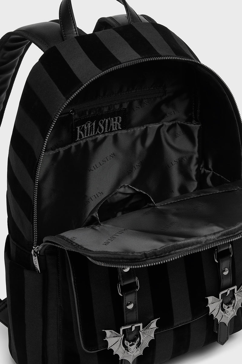 Striped Noir Bat Backpack