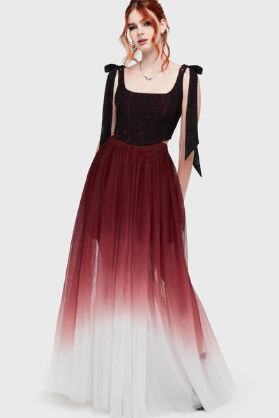 Shade Empress Maxi Skirt [Red/White]