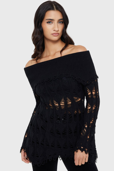 Shadow Wine Sweater [BLACK]