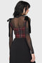 Tartan Flora Corset Top [BURGUNDY]