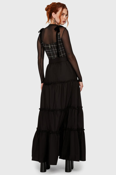 Tartan Flora Corset Top [GREY]