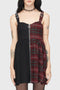 Tartan Marie Zip Dress [BURGUNDY]