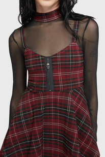 Tartan Riot Dress [BURGUNDY]