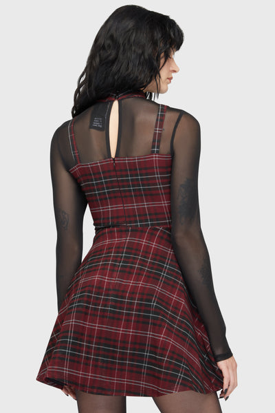 Tartan Riot Dress [BURGUNDY]