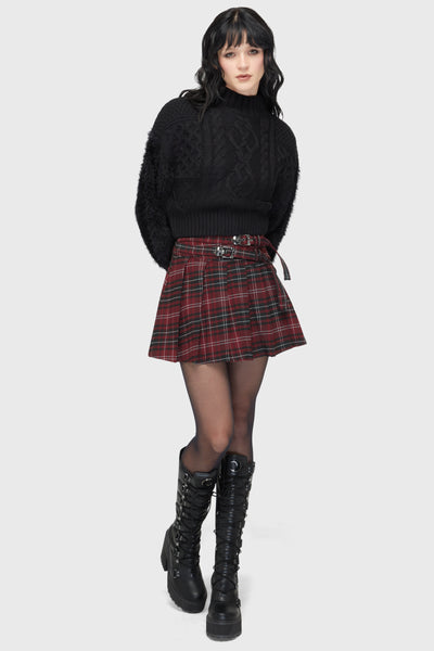 Tartan Riot Skirt [BURGUNDY]