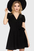 The Hollow Embroidered Mini Dress [Black]