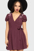 The Hollow Embroidered Mini Dress [Purple]