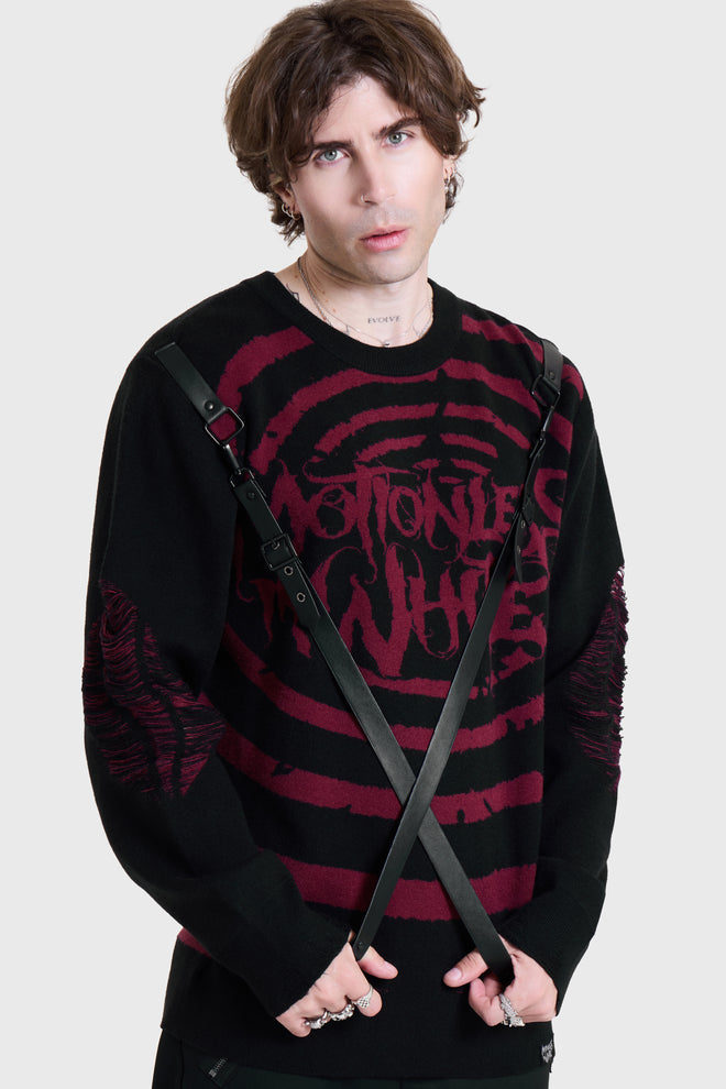 VOICES SPIRAL BONDAGE KNIT SWEATER