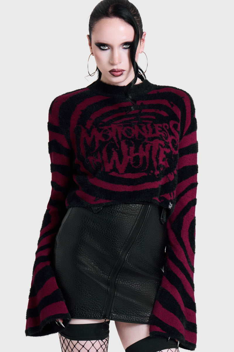 VOICES SPIRAL CROP KNIT SWEATER