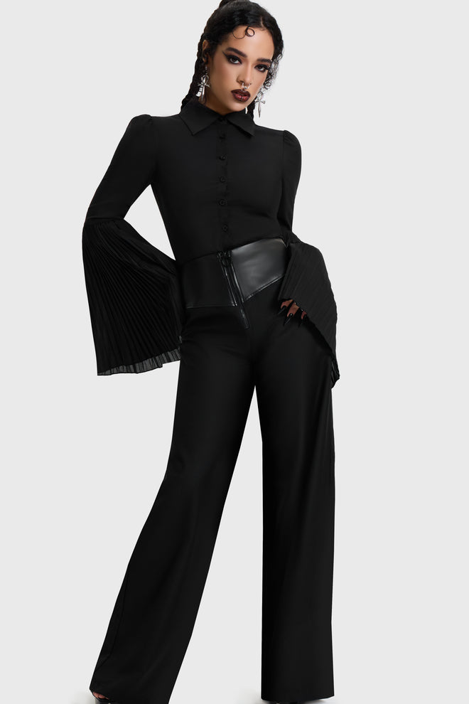 Witchmarked Zip Up Front Crop Trousers