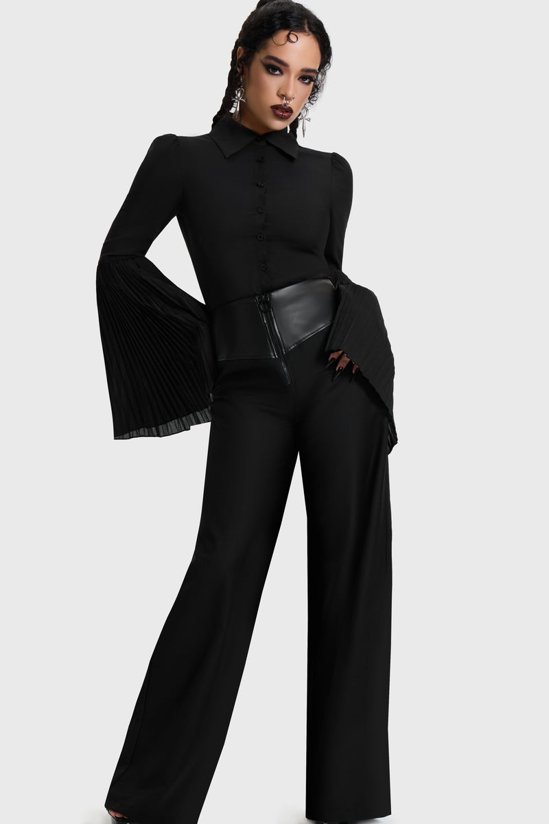 Witchmarked Zip Up Front Crop Trousers