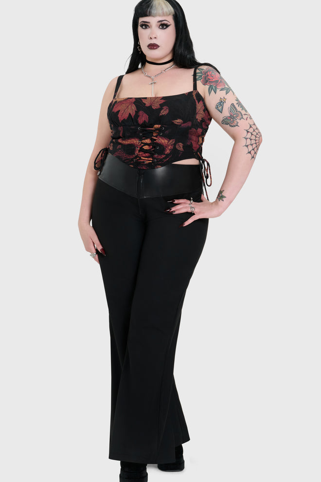 Witchmarked Zip Up Front Crop Trousers