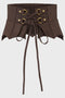 Wetland Bat Peplum Corset [BROWN]