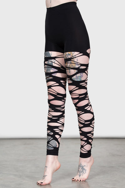 Carved Up Slashed Tights