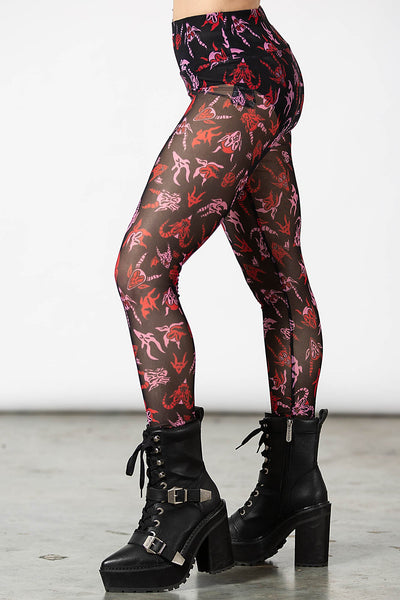 Snake Leggings, Floral Leggings, Gothic Leggings, Witchy Clothing, Goth  Clothing, High Waisted Leggings, Plus Size Leggings for Women 