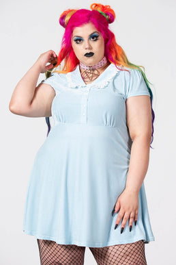 Every Mourning Collar Dress [PASTEL BLUE] [PLUS]