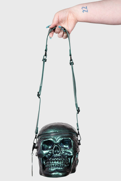 Grave Digger Skull Handbag [GREEN OIL SLICK]