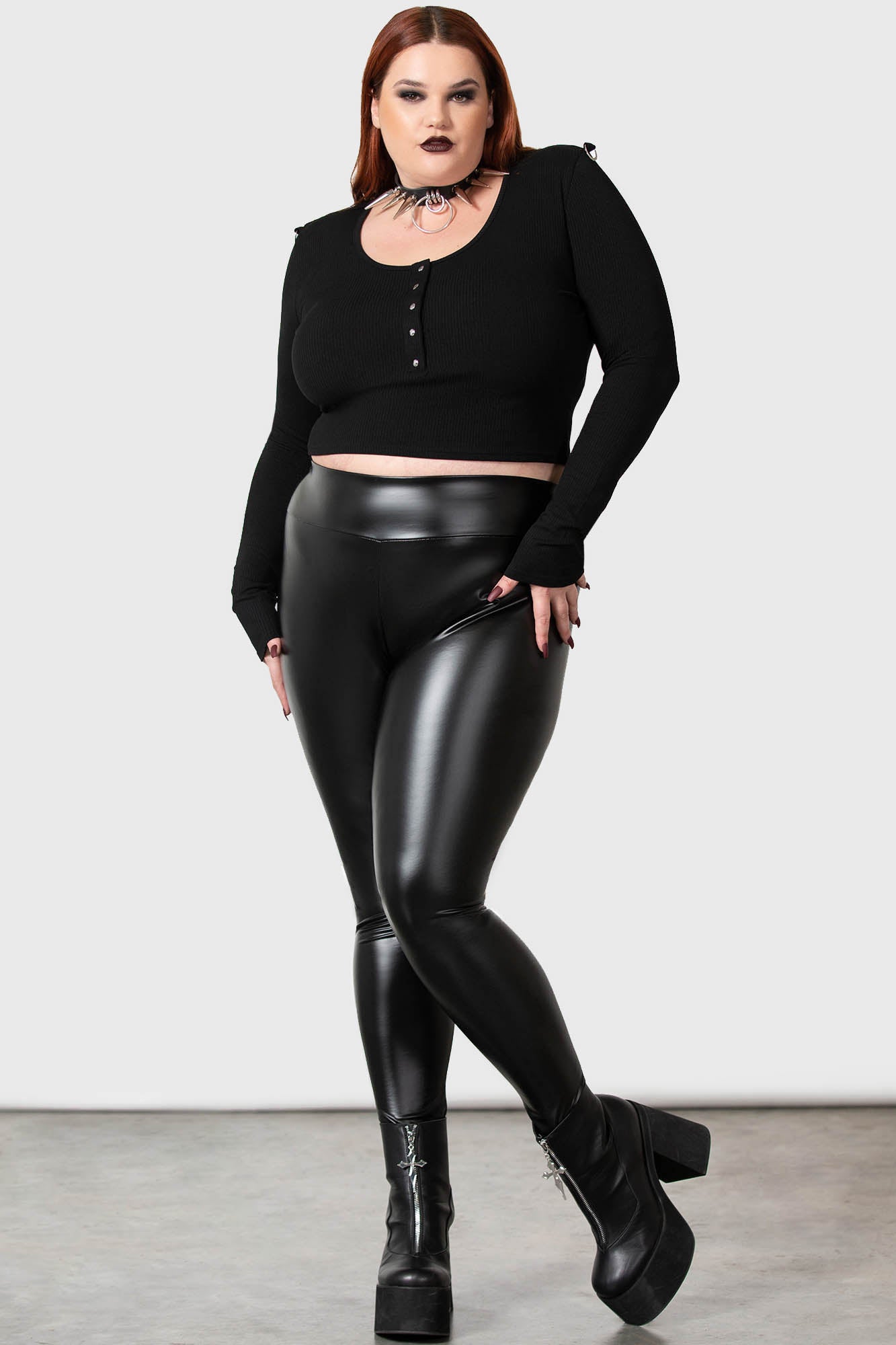 Textured Faux Leather Look Pants in Black - Women's Plus Size – Apple Girl  Boutique