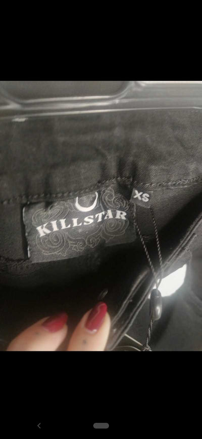 Talla L: Pantalones vaqueros negros skiny mujer `DOMINANCE SKINNY JEANS´ ,  Killstar - Gothic-Zone